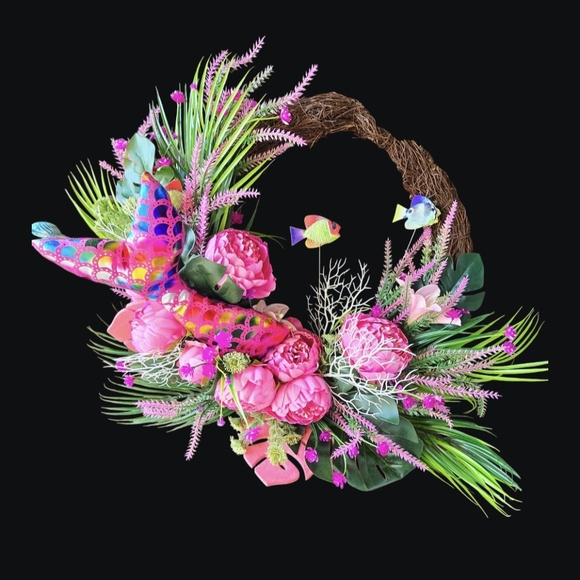 Pink Mermaid Summer wreath